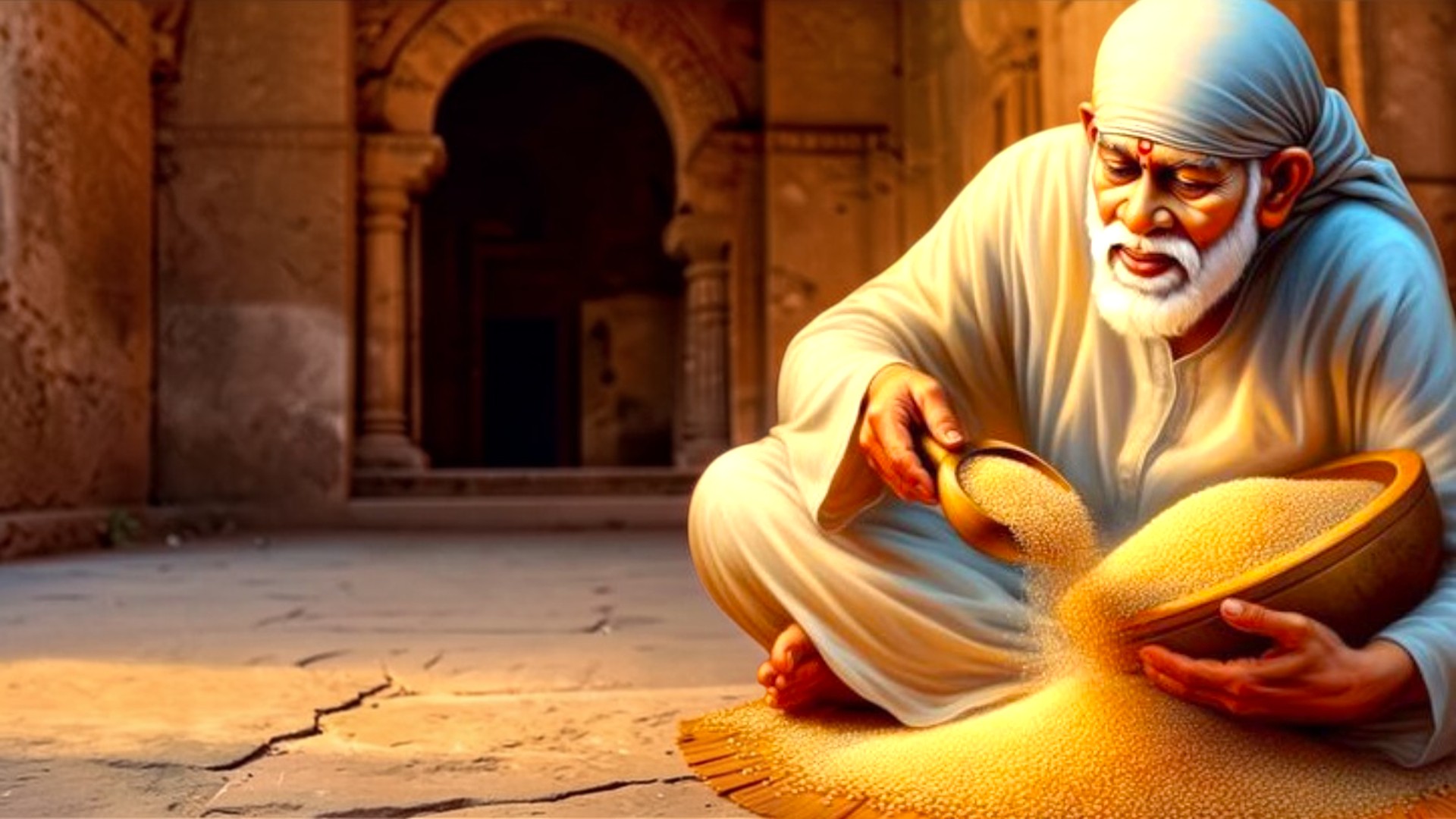 Sai Baba divine portrait HD wallpaper – Sabka Malik Ek